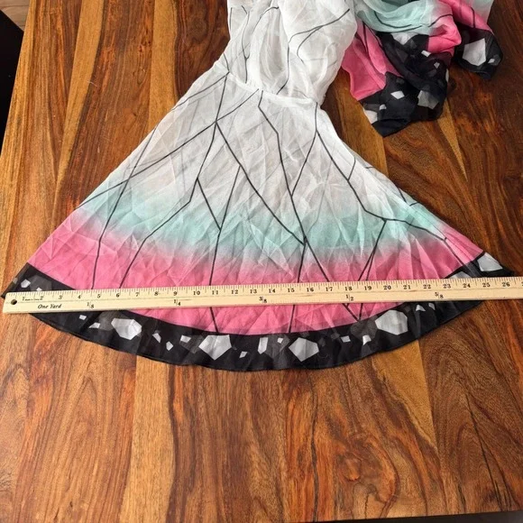 Butterfly Wing Print Kimono Cardigan Shinobu Kocho Demon Slayer Anime Cosplay - Picture 9 of 9